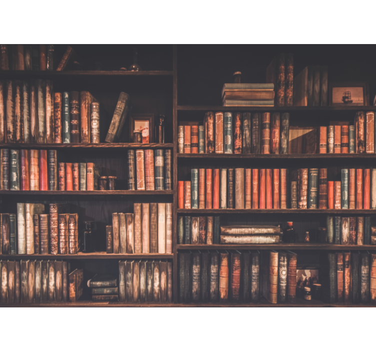 Vintage bokhylla fototapeta - Tenstickers