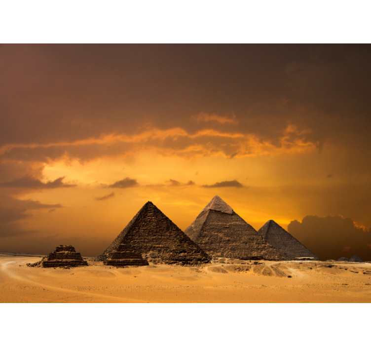 Egyptiska pyramider och himmel fototapet - Tenstickers
