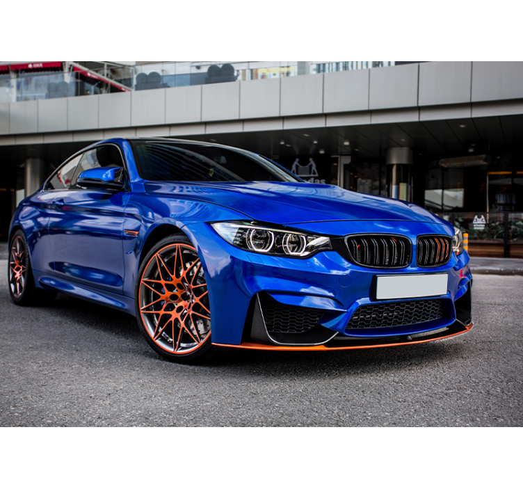 För sovrum blå sportbil fototapeta - Tenstickers