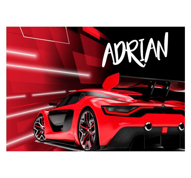 Röd sportig bil fototapeta - Tenstickers