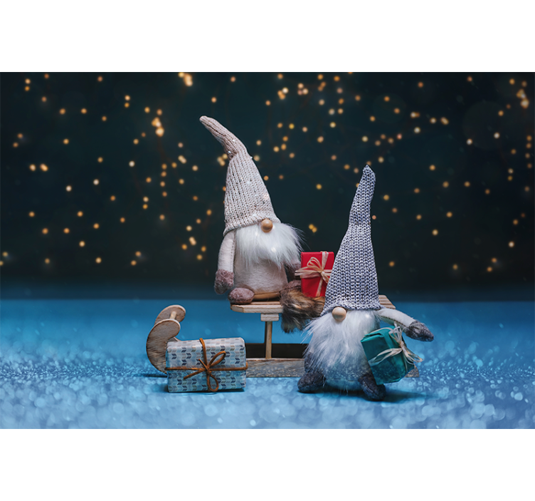 Fototapeter med julmotiv gnomens festligheter - Tenstickers