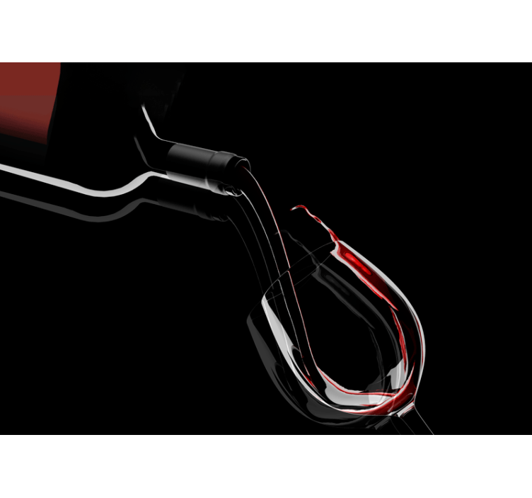 Flaska hälla vin 3d fototapeta - Tenstickers