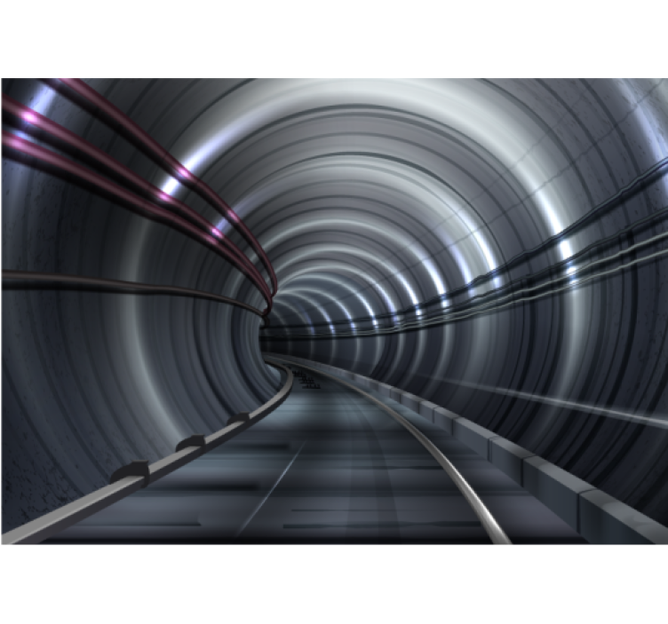 Effekt järn tunnel 3d fototapeta - Tenstickers