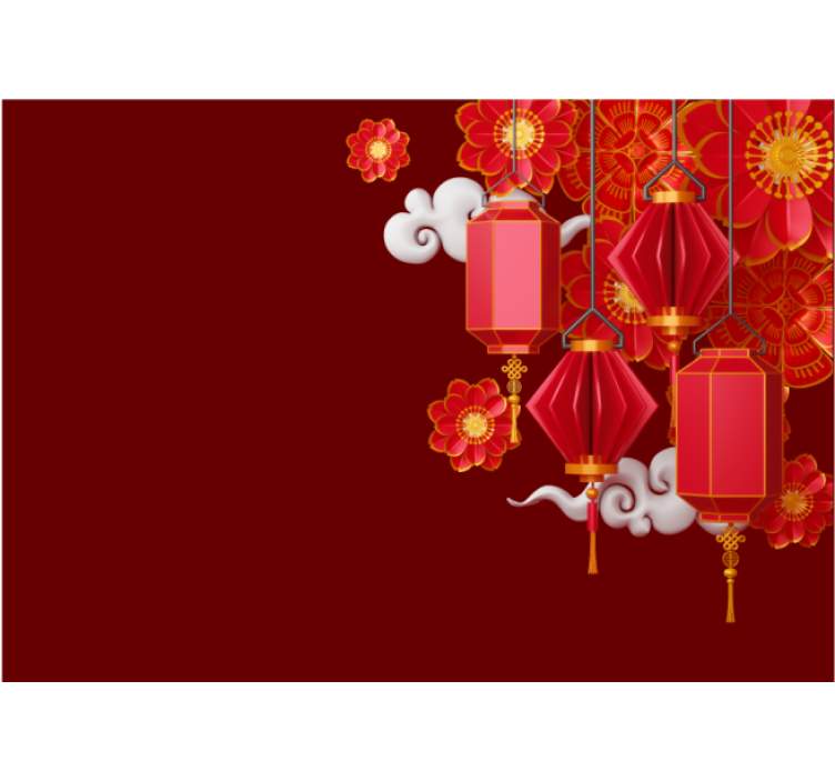 Lyktor och blommor Fototapeter Buddha - Tenstickers