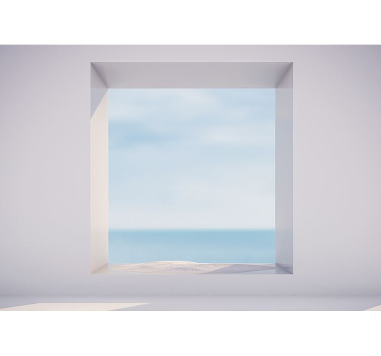 Takfönster havsutsikt 3d fototapeta - Tenstickers