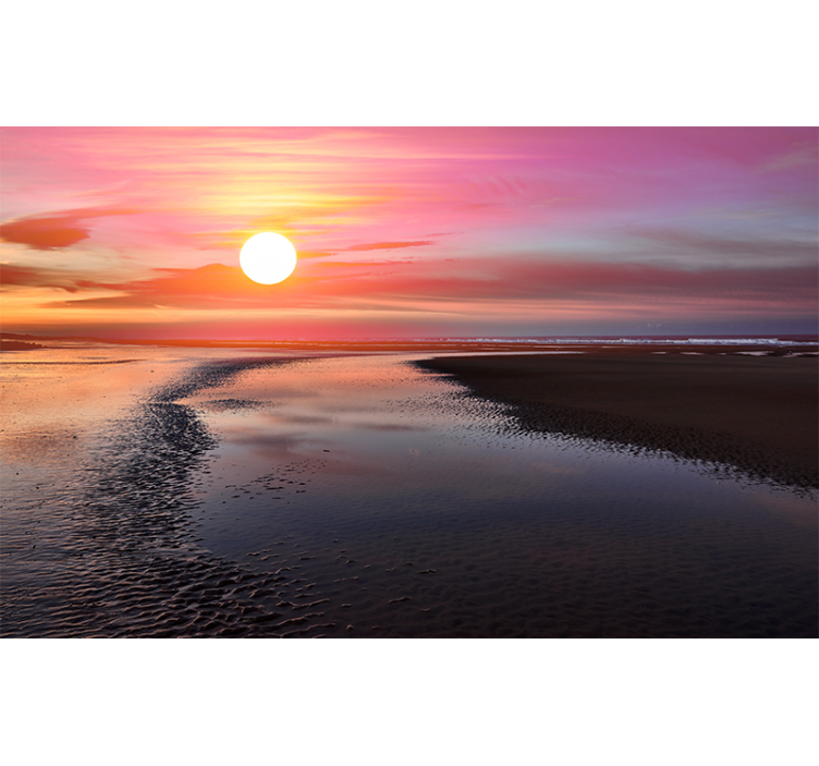 Polsk sjösolnedgång under havets fototapeta - Tenstickers