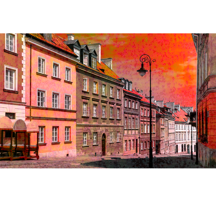 Vintage street i warsaw vintage fototapeta - Tenstickers