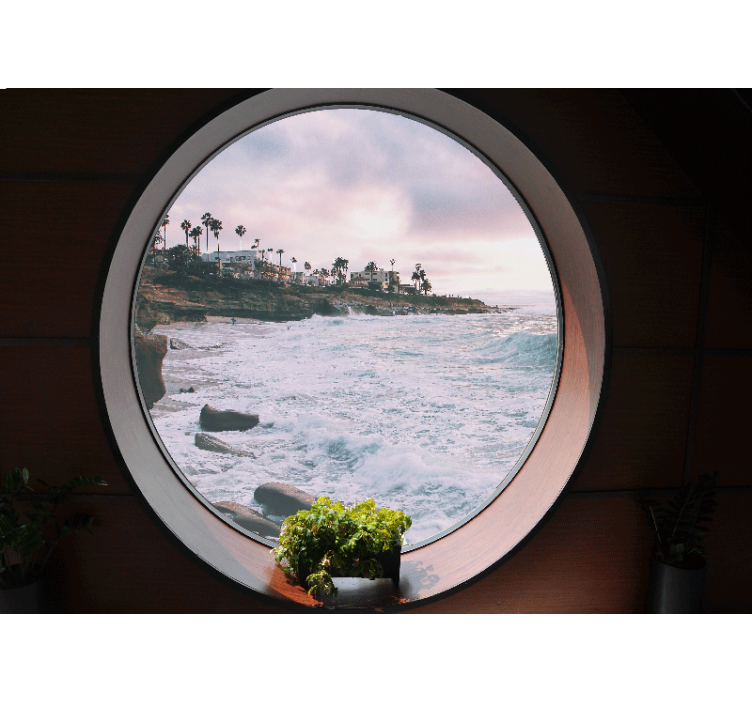 Landskapet för hav 3d med vaggar väggmålningen - Tenstickers