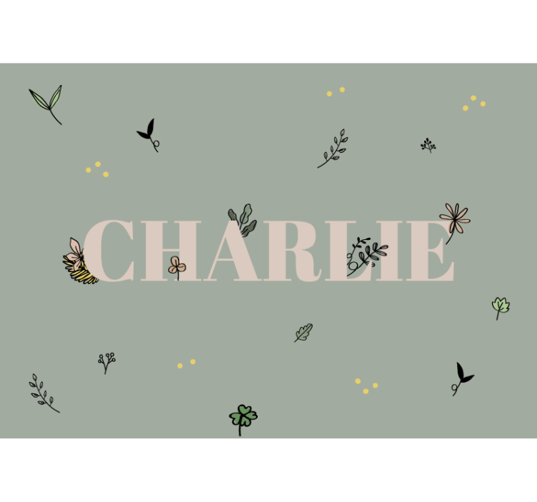 Namn med löv anpassade fototapeter - Tenstickers