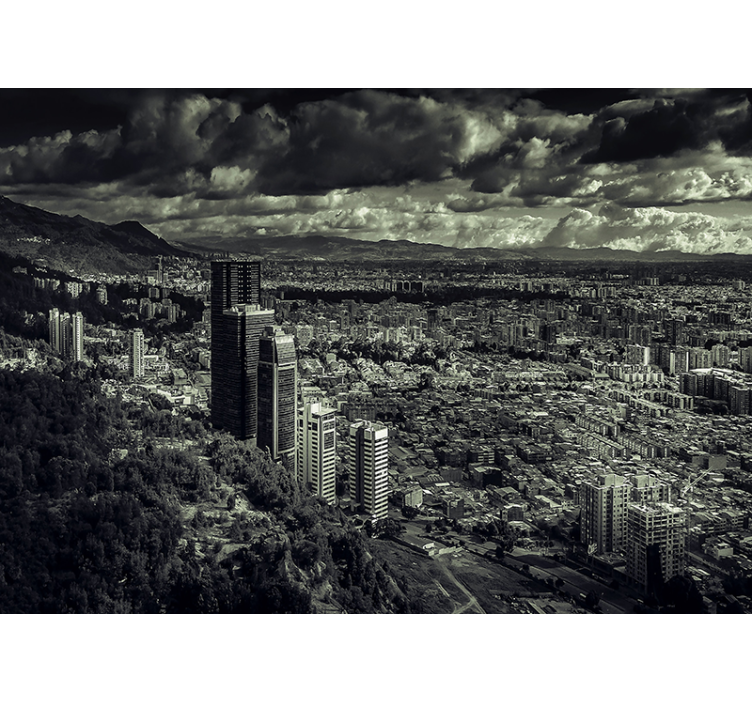 Bergsutsikt stadsbild Fototapeter Städer och länder - Tenstickers