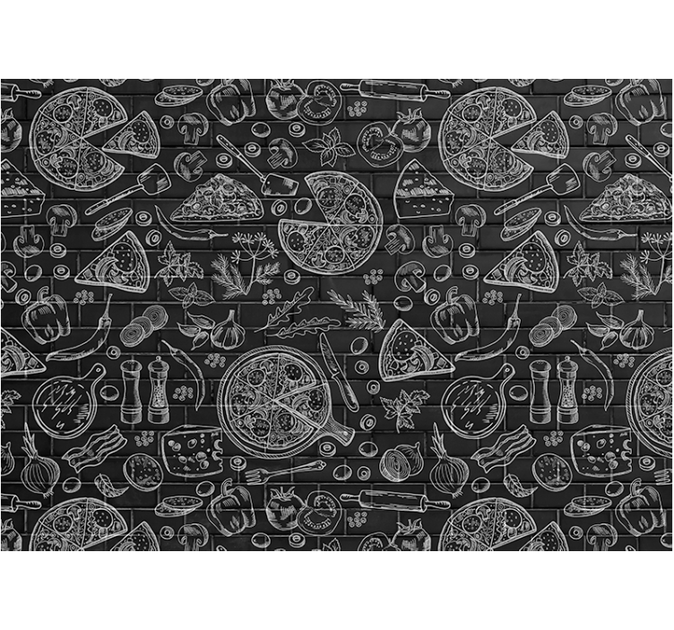 Restaurang symboler och texter kök fototapeta - Tenstickers