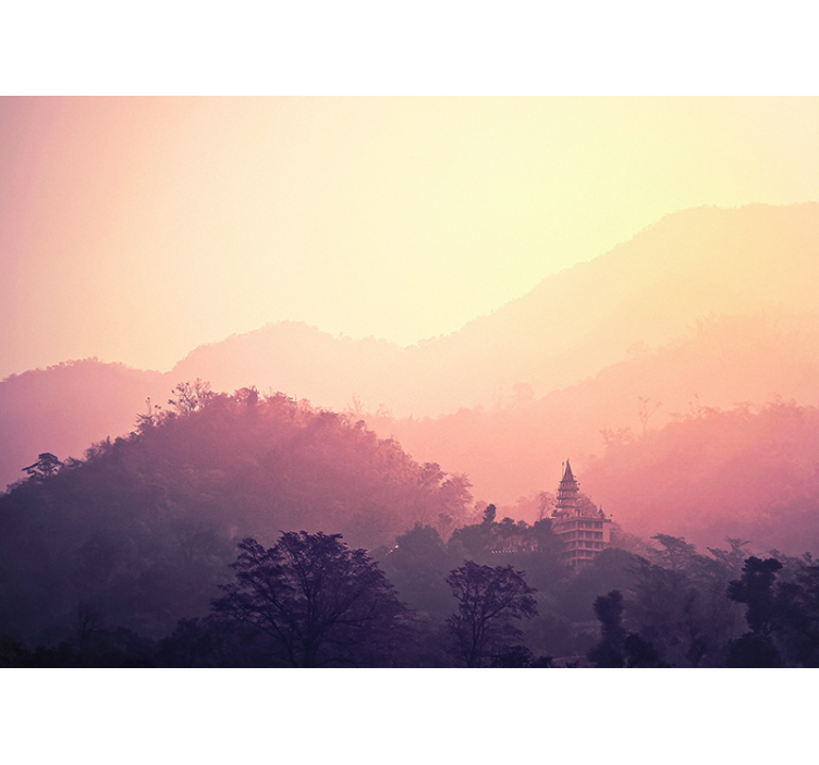 fototapeta i rosa skogsträd - Tenstickers