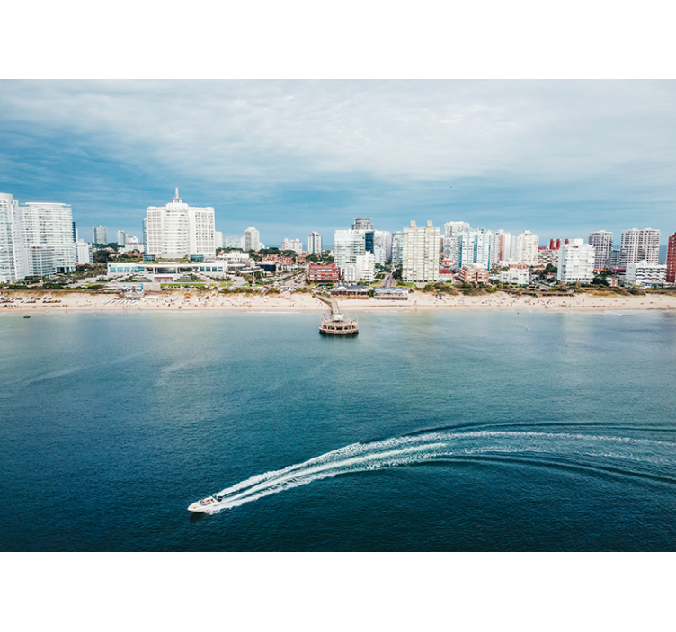 Utsikt över kuststaden Fototapeter Städer och länder - Tenstickers