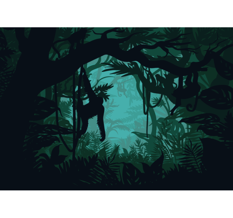 Livfullt djungellandskap Fototapet djungel - Tenstickers