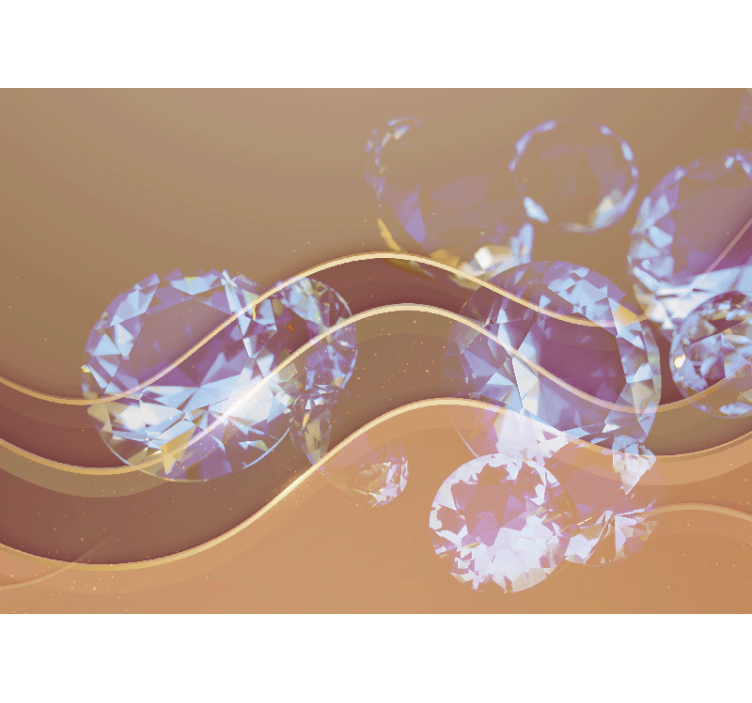 Glittrande kristallvågor Fototapeter abstrakt - Tenstickers