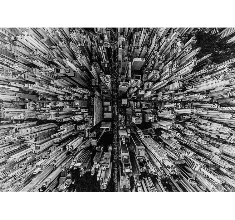 Hall ovanför en stad 3d fototapeta - Tenstickers