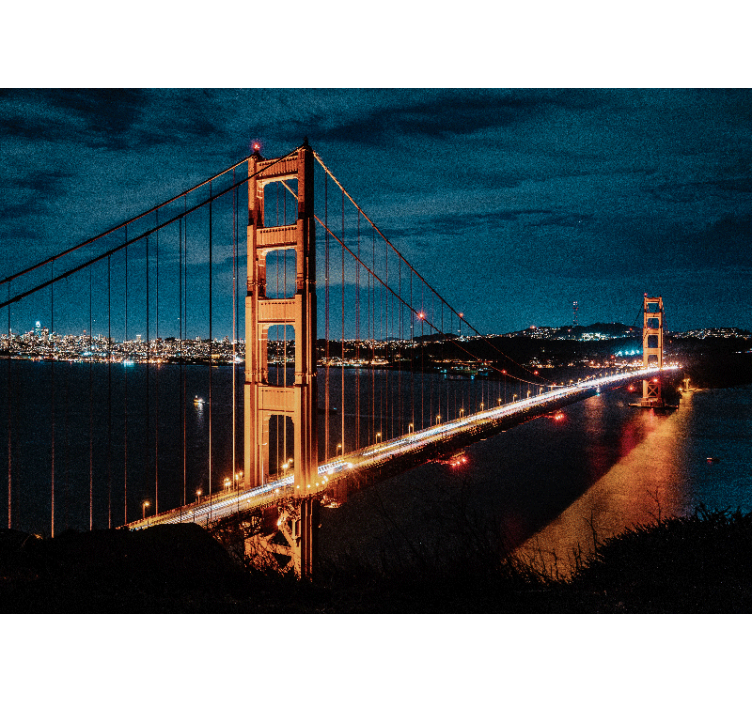 Fototapeter städer och länder golden gate bridge natt - Tenstickers
