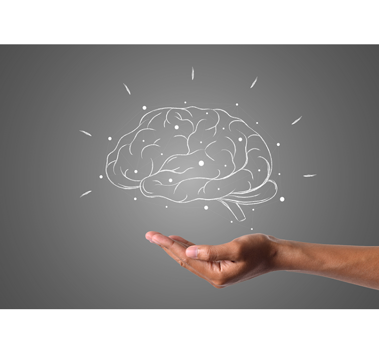 Hjärna i handen modern fototapeta - Tenstickers