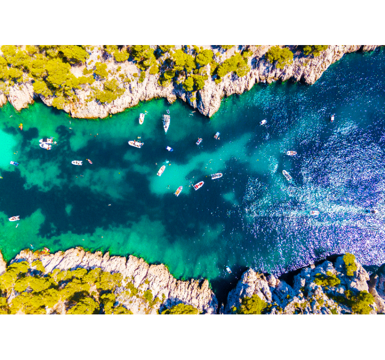 Flygfoto över kusten Fototapeter Landskap - Tenstickers