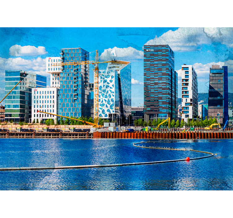 Modernt urbant landskap Fototapeter Städer och länder - Tenstickers