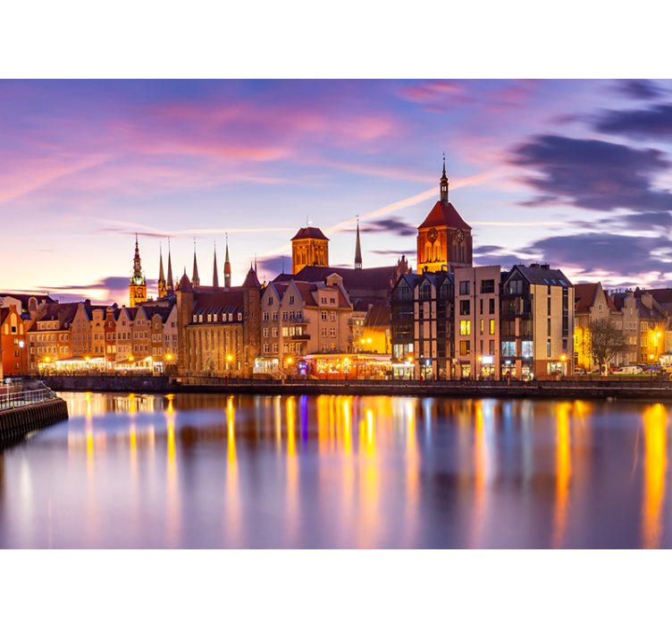 Fototapeter städer och länder historisk flodfront arkitektur - Tenstickers