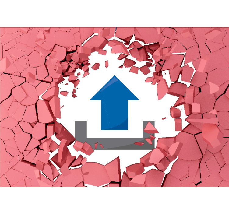 Trasig rosa vägg med bild anpassad fototapeta - Tenstickers