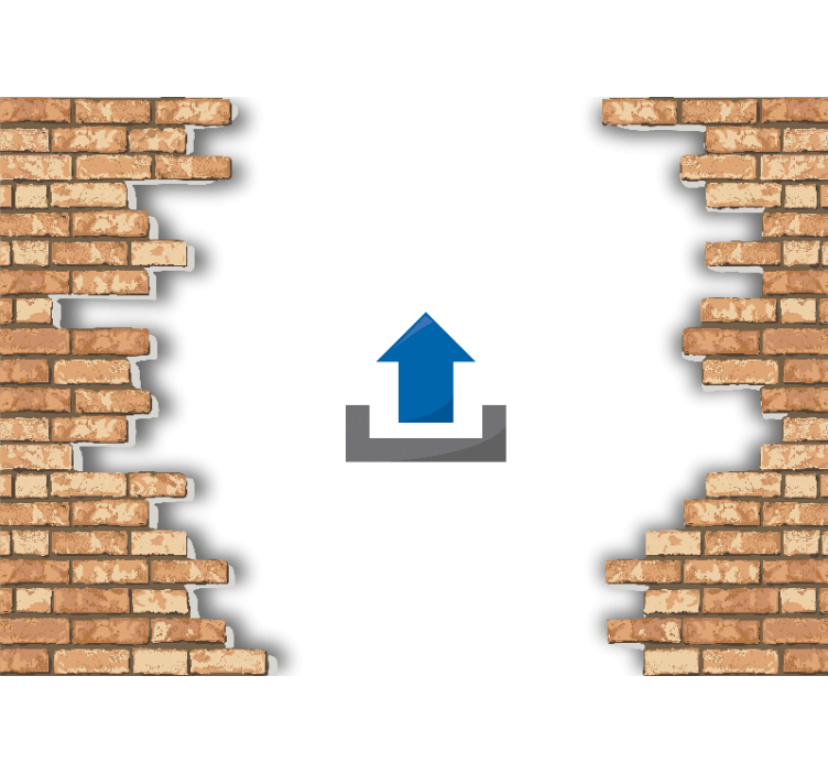Trasig vägg 3d-bild anpassad fototapeta - Tenstickers