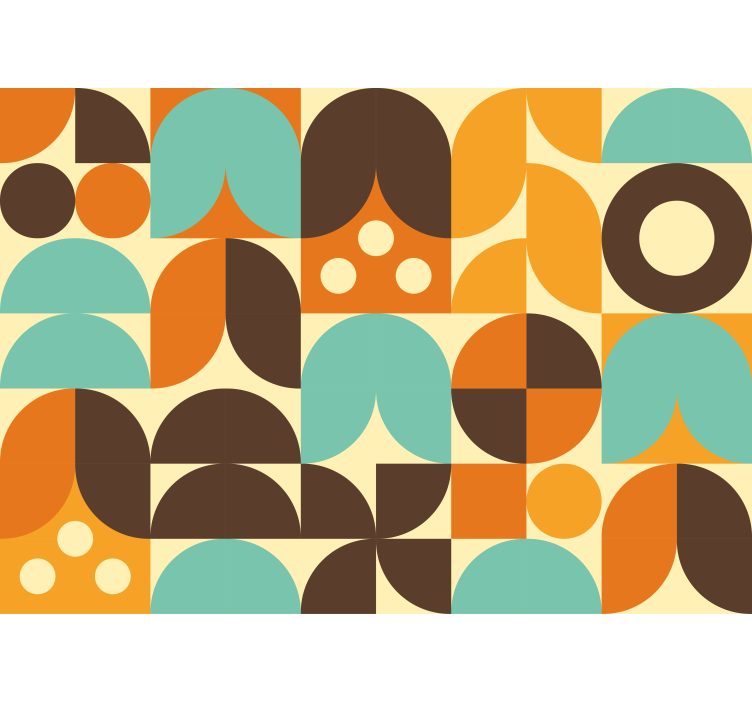 Geometriska 70 abstrakta former vintage fototapeta - Tenstickers