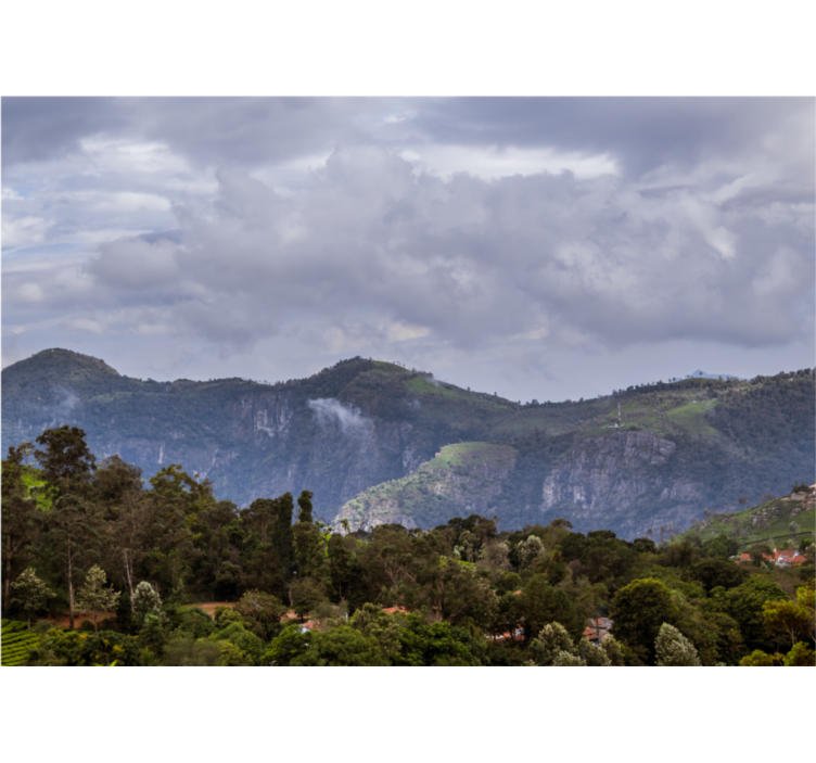 Fototapeter landskap fridfull bergsutsikt - Tenstickers