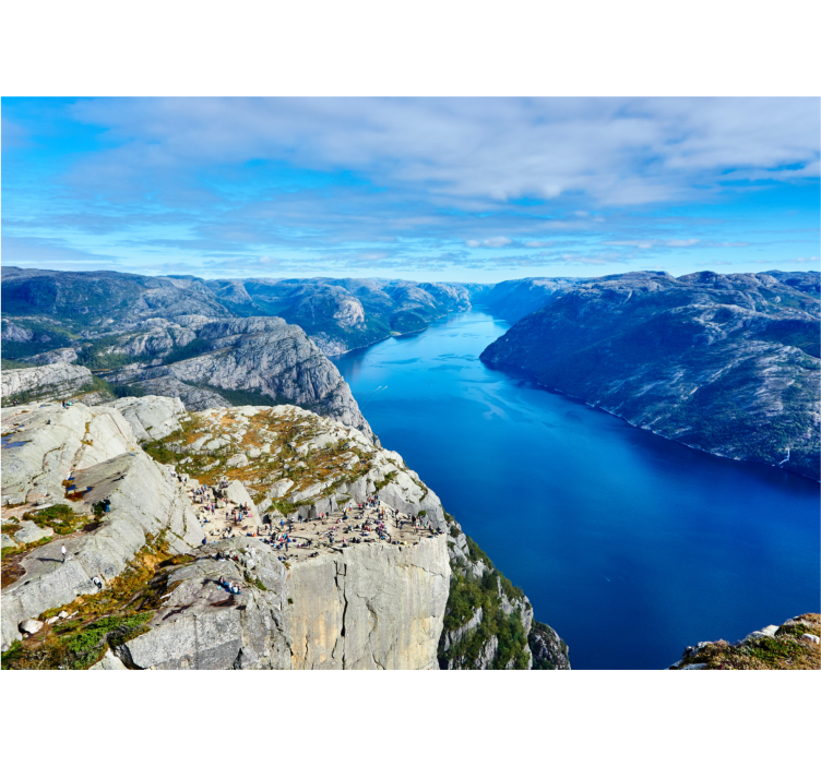 Naturskön fjordutsikt Fototapeter Landskap - Tenstickers