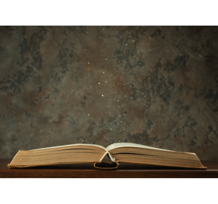 Fototapeter konst Öppen bok magi - Tenstickers