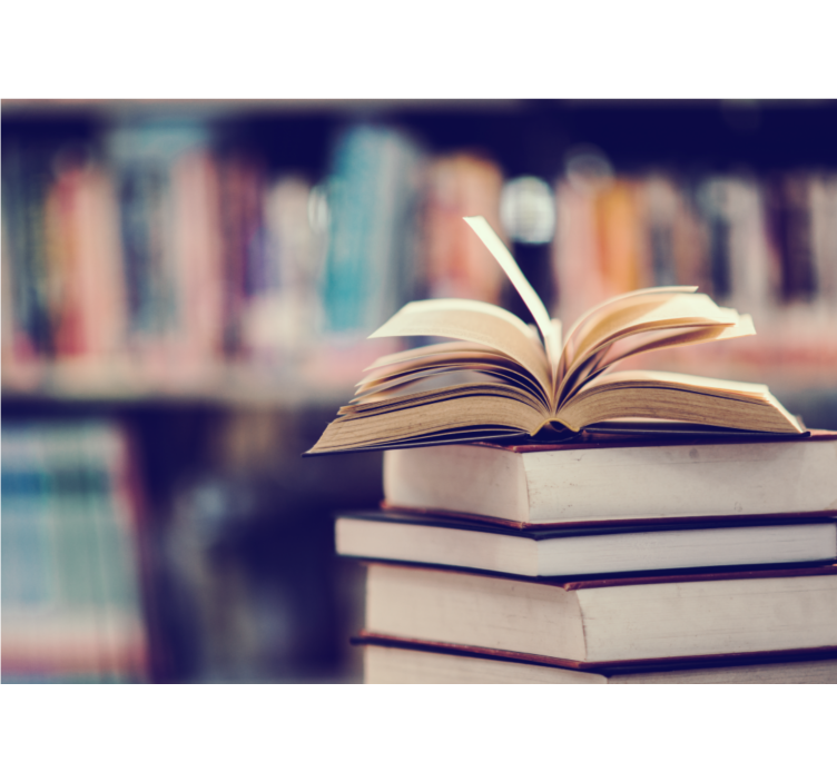 Stor bokstapel vintage fototapeta - Tenstickers