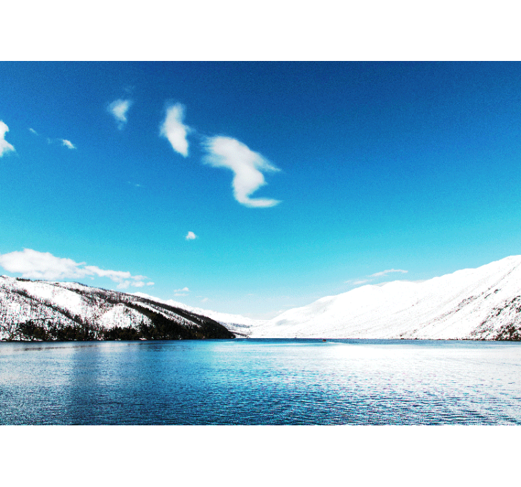 Fototapeter landskap snötäckta berg - Tenstickers