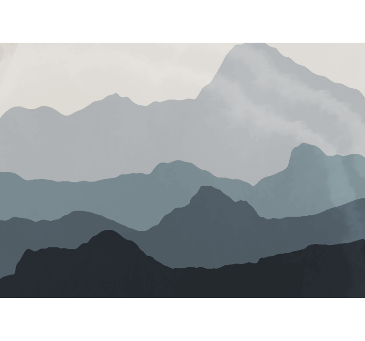 Fototapeter fjäll fridfullt berglandskap - Tenstickers