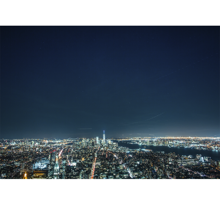 Fototapeter new york nattutsikt över skyline - Tenstickers