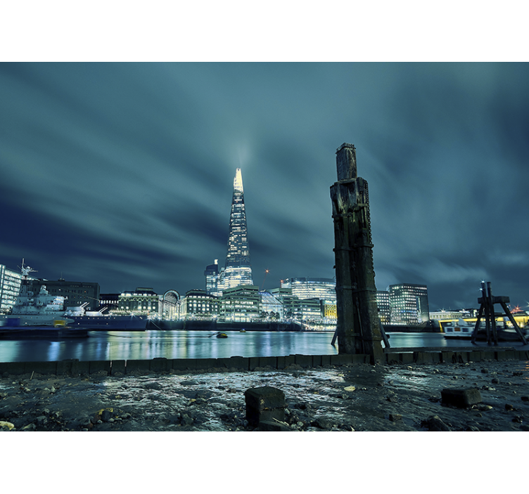 Fototapeter london shard tower natt - Tenstickers