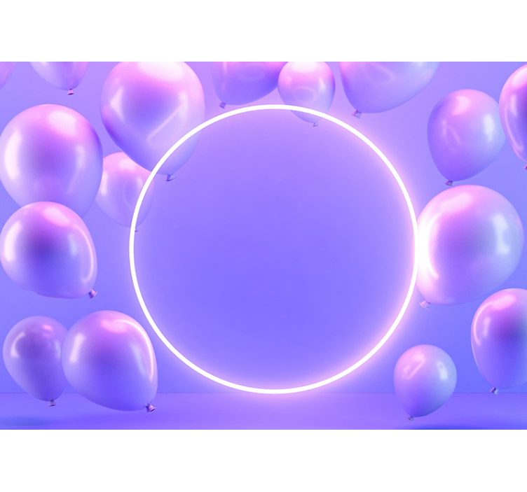Fototapeter kärlek flytande ballongcirkel - Tenstickers