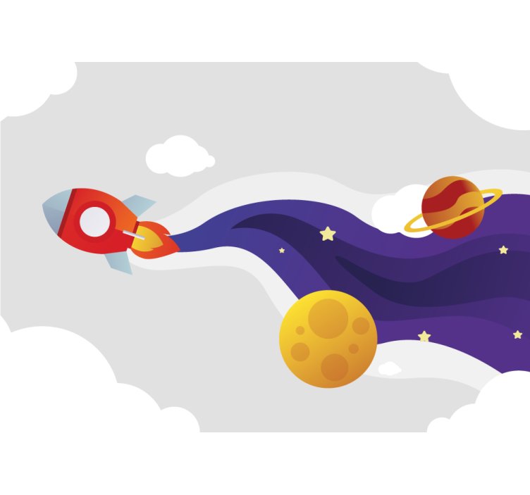 Fototapeter fantasi rymdskepp och himlakroppar - Tenstickers