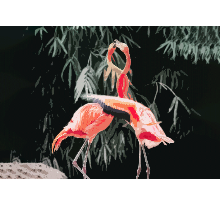 Fototapeter Äktenskap flamingo kärleksdans - Tenstickers