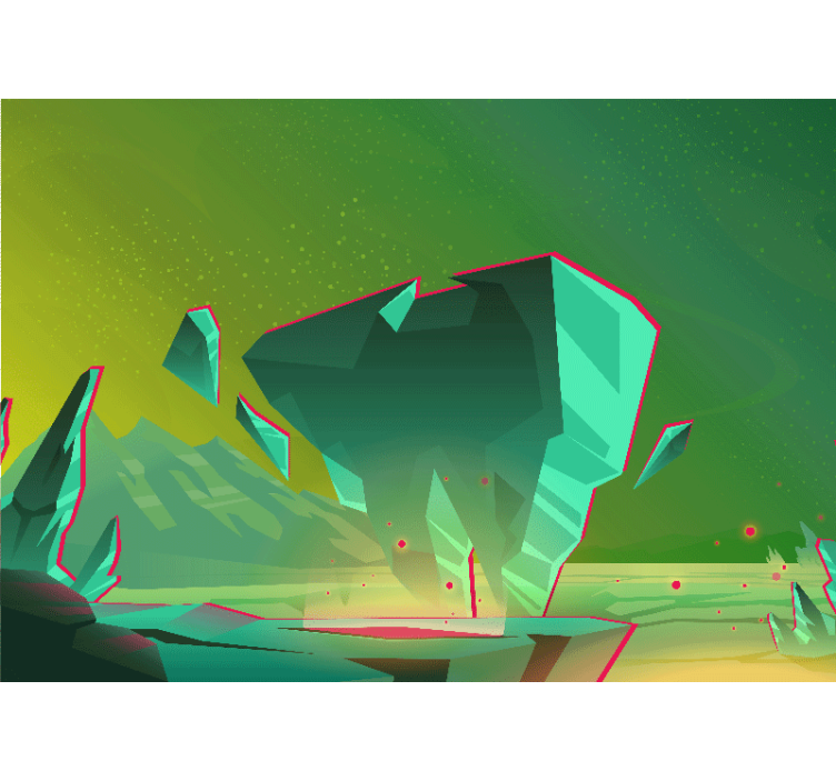 Fototapeter abstrakt geometriska gröna former - Tenstickers