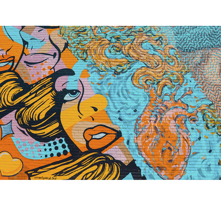 Fototapeter urban konst färgglad urban uttryck - Tenstickers