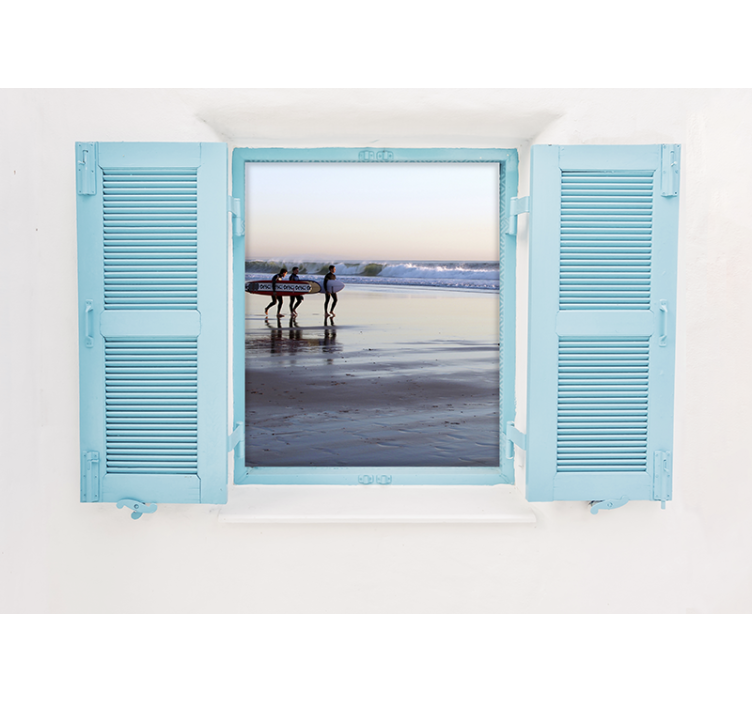 Fototapeter städer och länder surfscen på stranden - Tenstickers