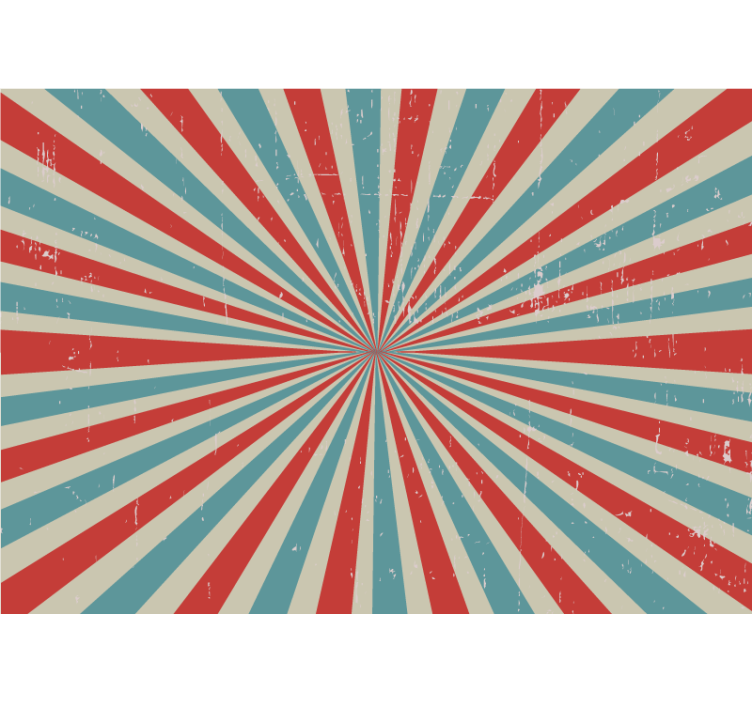 Blå och röd retro förtvätt vintage tapet - Tenstickers