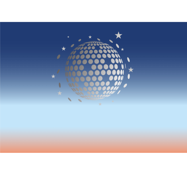 Gradient färgglada disco ball fototapeter - Tenstickers