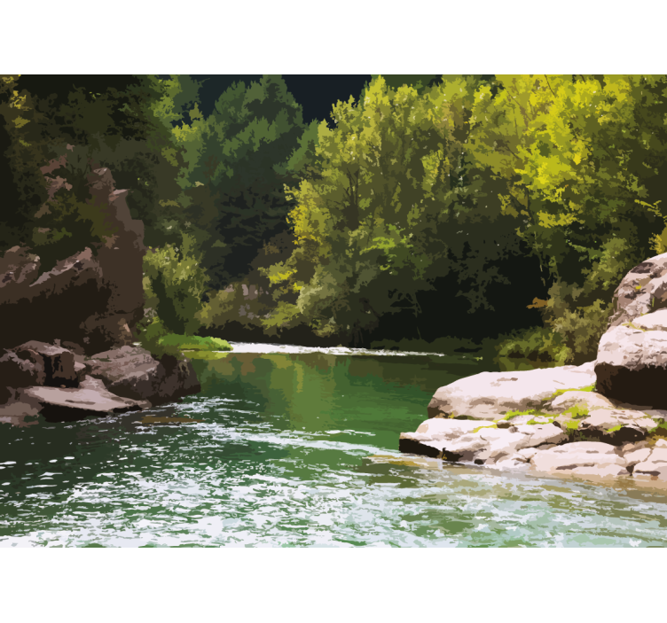 Lugnt vattenlandskap Fototapeter Natur - Tenstickers