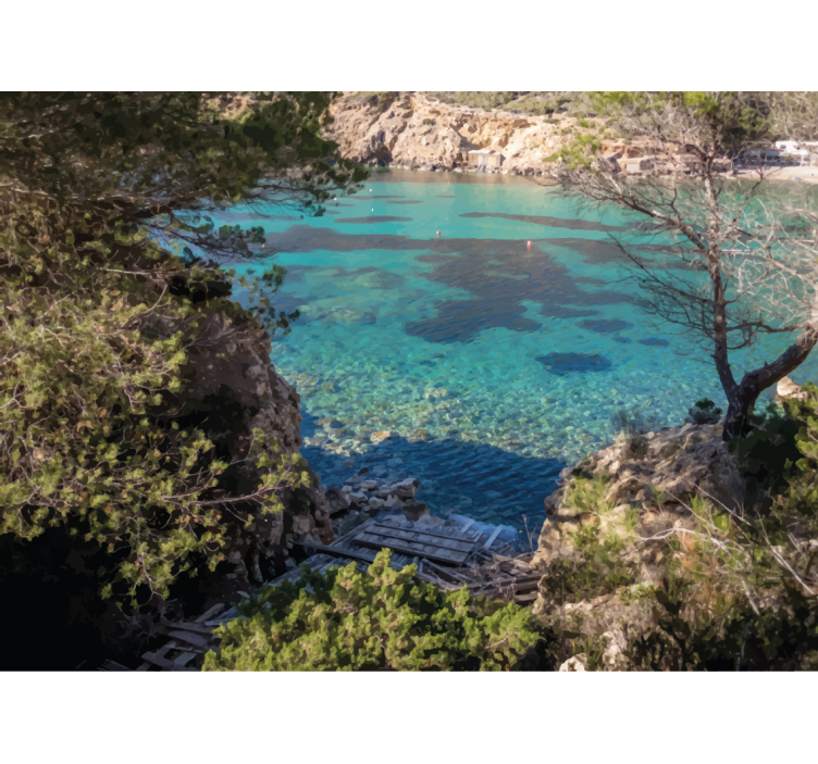 Fototapeter natur klart kustlandskap - Tenstickers