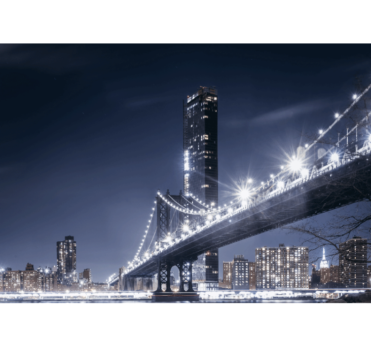 Fototapeter new york brooklyn bridge nattvy - Tenstickers