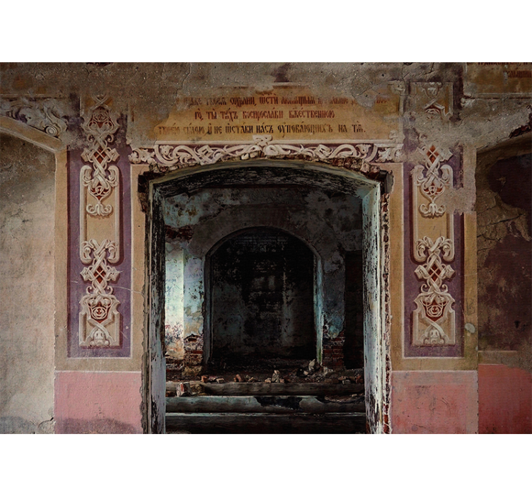 Gammal vintage betong vardagsrum fototapet - Tenstickers