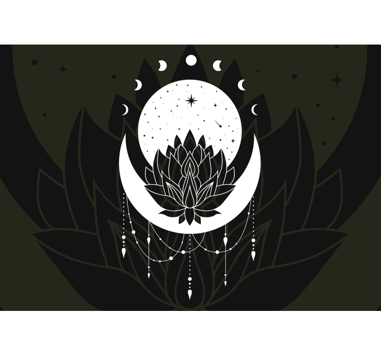 Fototapeter mandala lotus måne design - Tenstickers