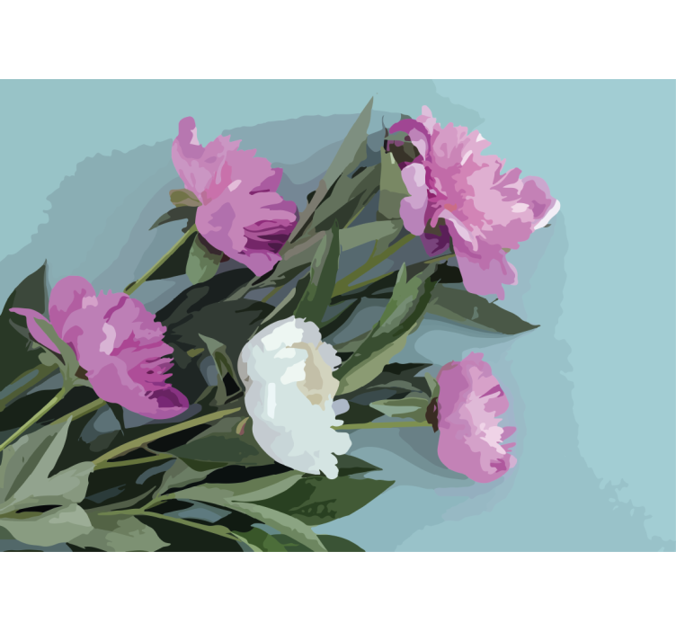 Fototapeter blommor pionblomsterarrangemang - Tenstickers